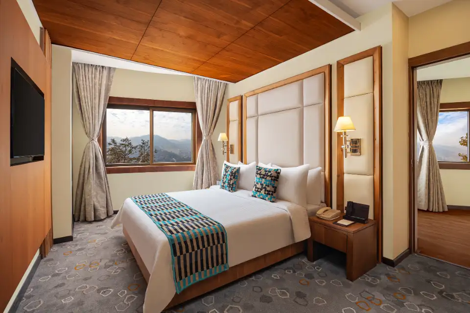 Guest room with a view of the hills