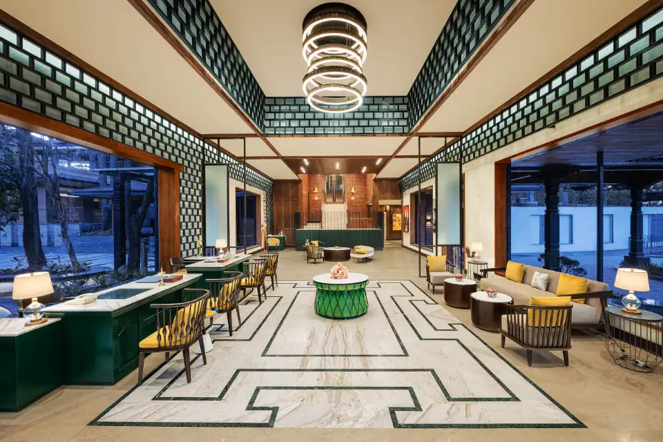 Lounge with Newari-inspired interiors