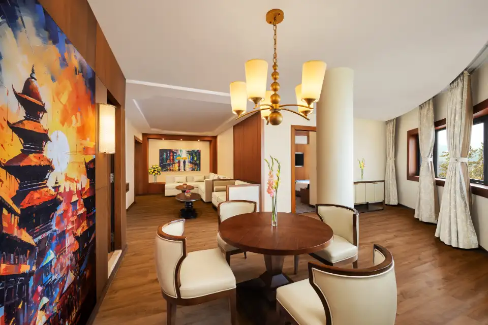 Suite living and dining area