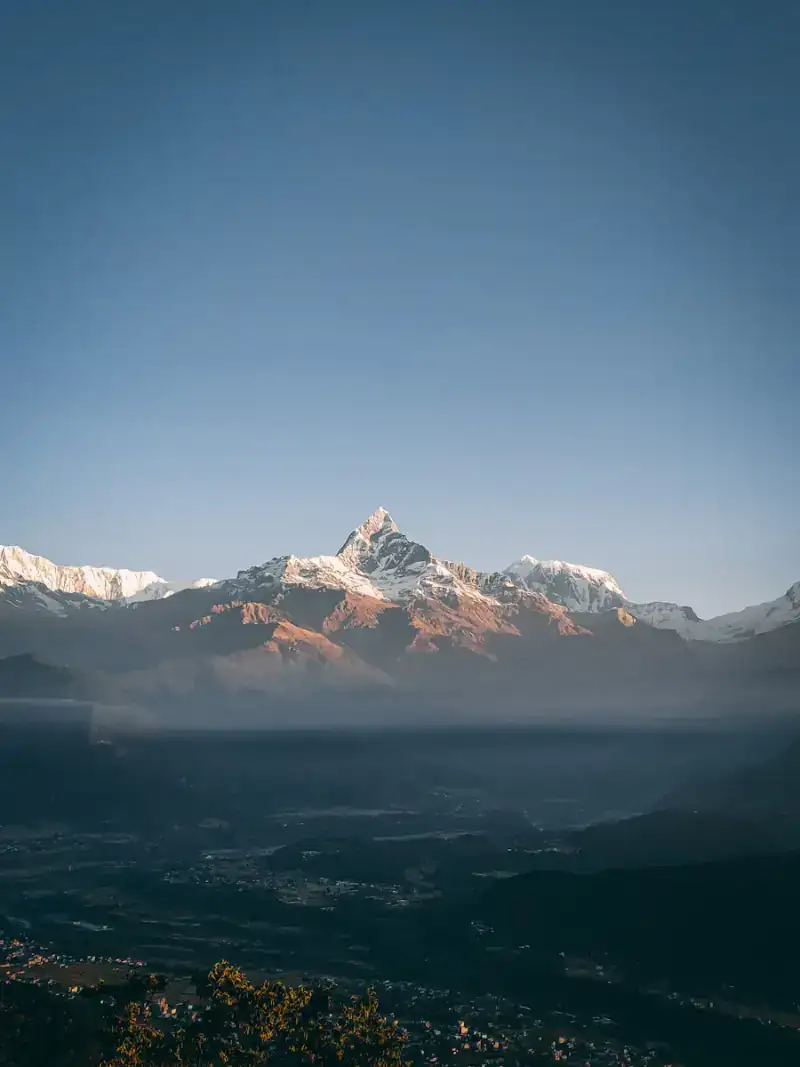 Machhapuchhre (Fishtail) mountain above Pokhara Valley